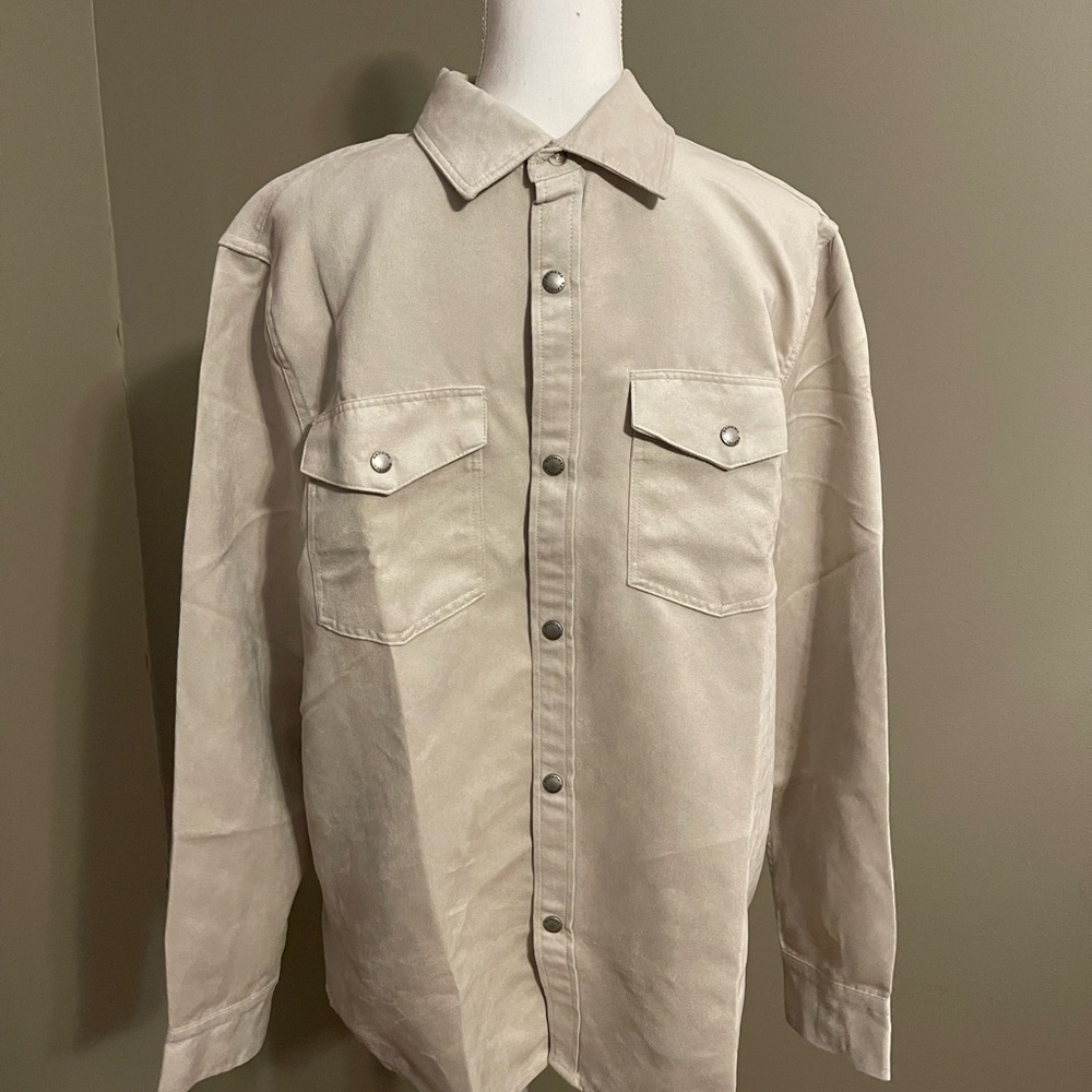 Beige Button-Up Shirt